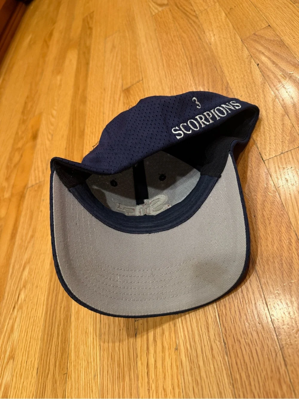 Kids Navy Blue Baseball Cap with Red SF Embroidery
